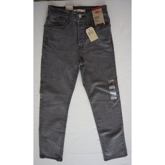 Levi's Women's Sz 00 Short / W24 L28 Gray Wedgie Straight Denim Jeans $70 - Picture 1 of 9